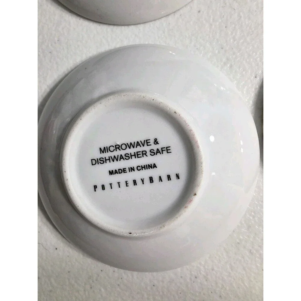 Pottery Barn Natural Curiosities Set of 4 Dipping Bowls Tabletop Nautical Theme